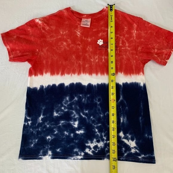 Simply Southern Bone in the USA Patriotic Red Blue Tie Die Short Sleeve T-Shirt - Picture 8 of 13